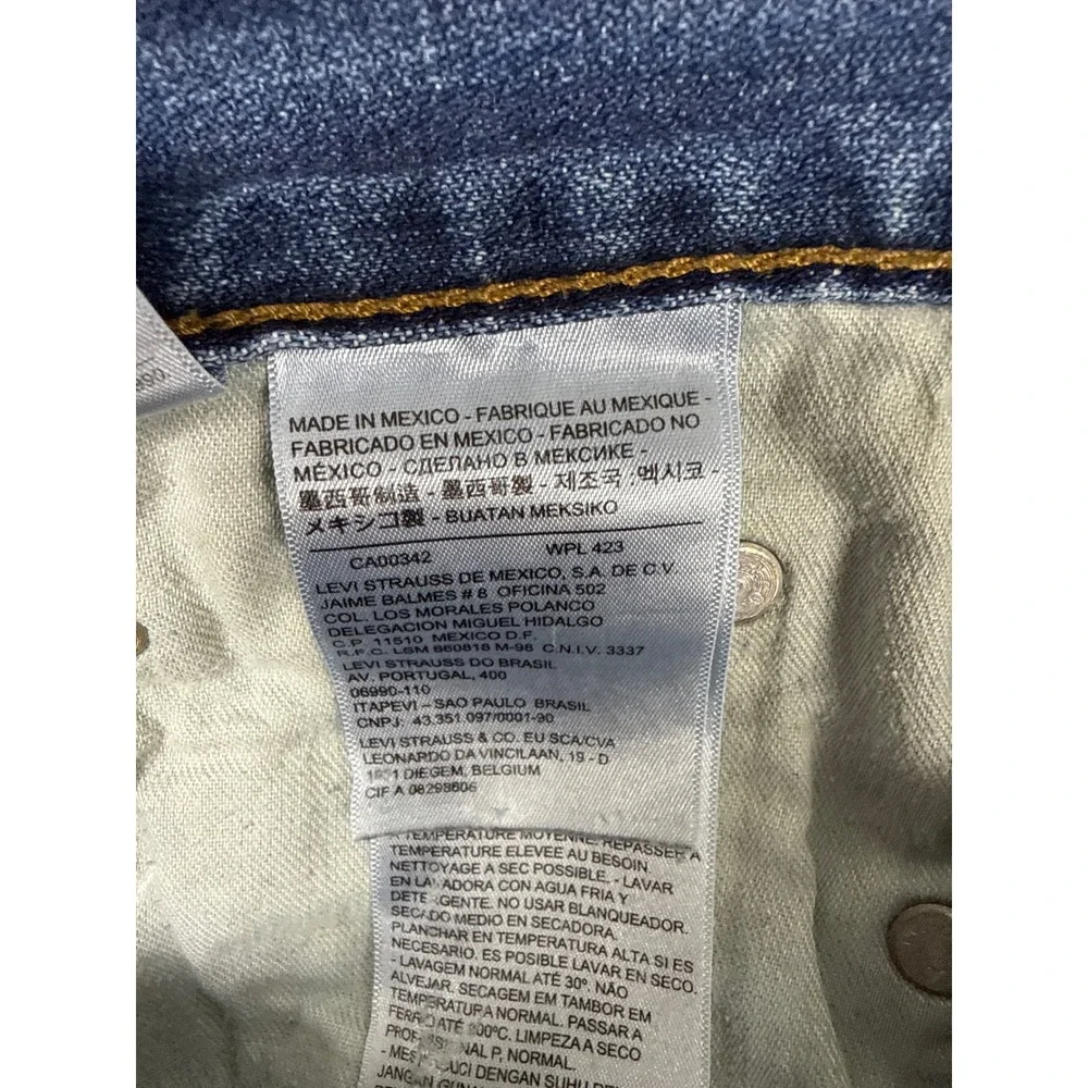 Levi's Mens 29x32 Blue 514 Slim Straight Denim Jeans Distressed Medium Wash 0514